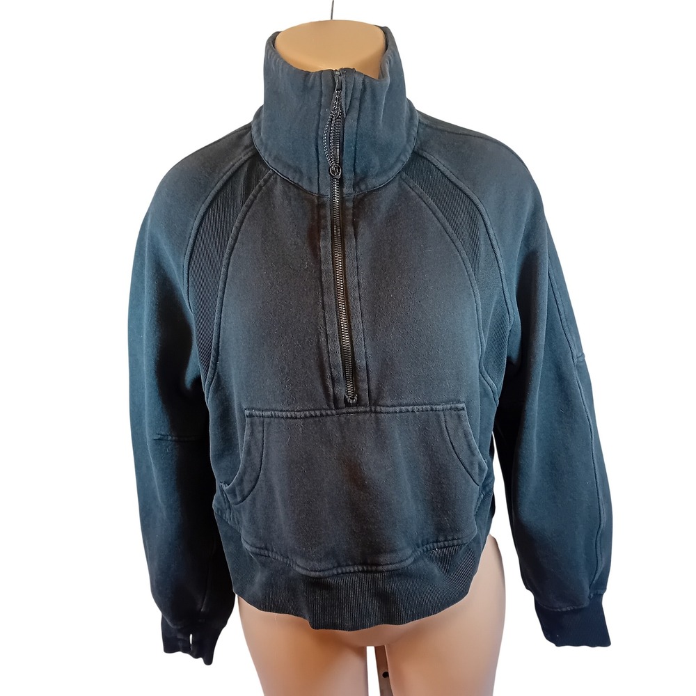 Lululemon Scuba Funnel Neck Half Zip Athleisure Sweatshirt Black Gold Short XS/S